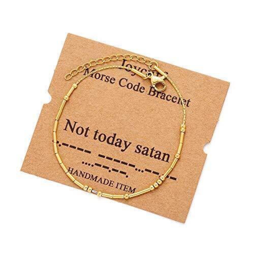 2111 Not Today Satan Morse Code Bracelets for Best Friend Friendship